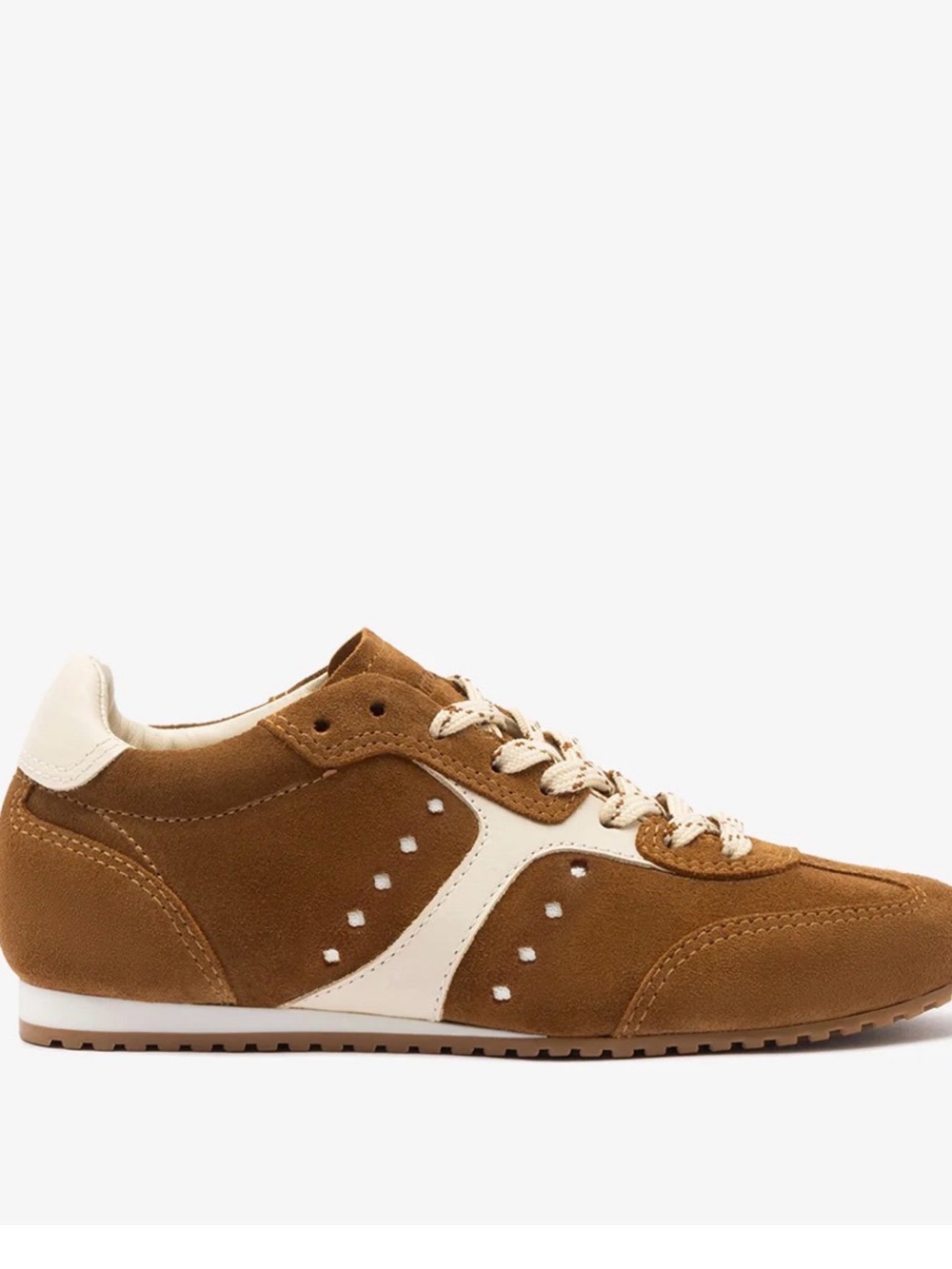 Larroude Stella Lace-Up Sneaker in Russet and Ivory Coast
